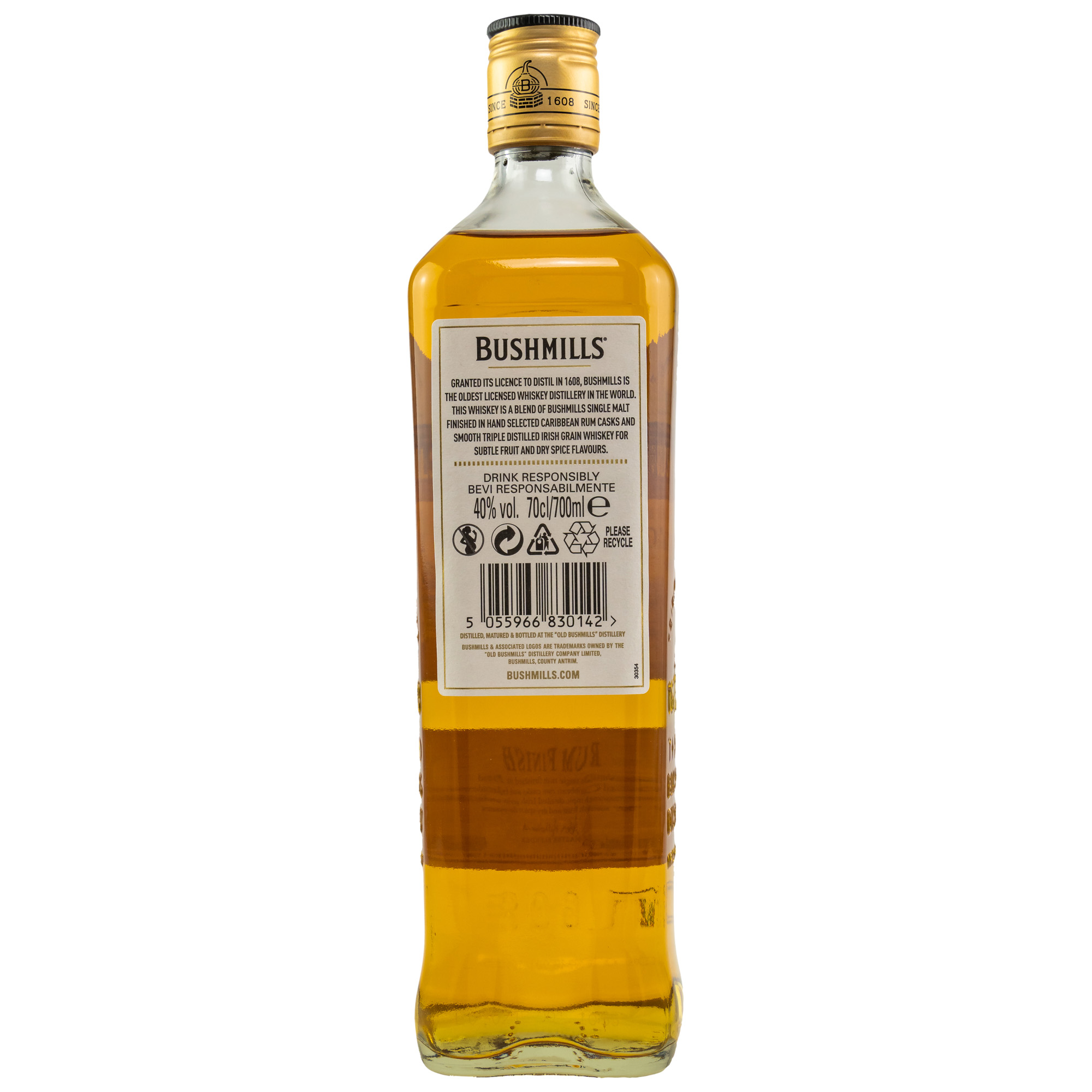 Bushmills Caribbean Rum Cask Finish Irish Whiskey