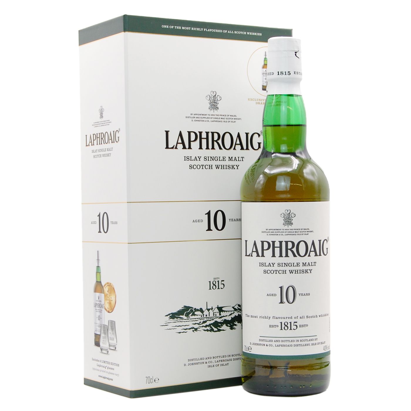 Laphroaig 10 Jahre Whisky Geschenkset mit 2 Gläsern